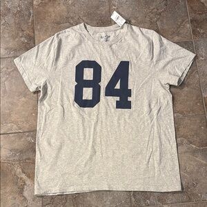 Brandy Melville Gray Tee with Navy '84' Print